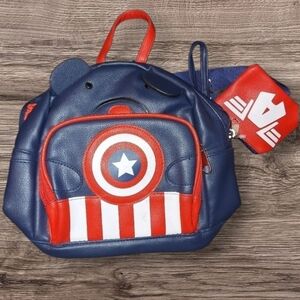 Captain America Bear Backpack with Coin Purse Small